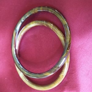 Set of 2 Glass Bangle Bracelets